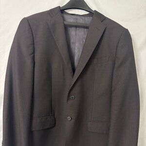 Ermenegildo Zegna Saks Fifth Avenue Mens 40R Wool Silk Chocolate Brown Blazer